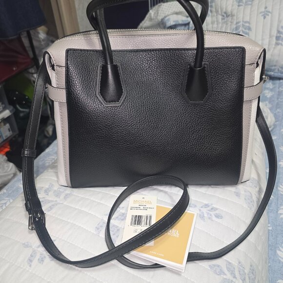 Michael Kors Mercer Medium Color-Block Belted Satchel - Picture 2 of 6